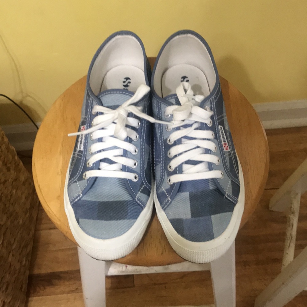 Superga Womens Denim Patchwork Sneakers